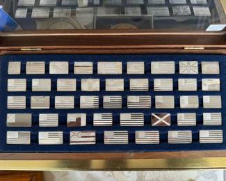 Franklin Mint Sterling Silver Ingot American Flag Collection