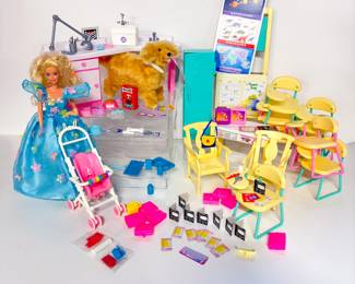 Lot 37 | Large Lot of Barbie Doll, Accessories + Play Set 