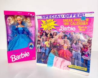 Lot 34 | Vintage New In Box Blue Elegance Barbie + 1991 Calendar
