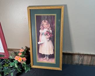 Home Interiors little girl with love letters print 24" x 12"