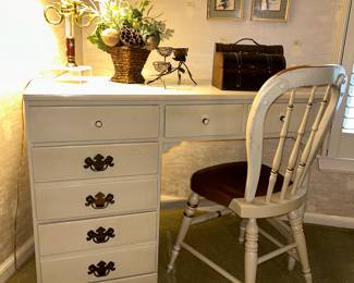 Ethan Allen desk and chair (Vintage Hitchcock style  Chair)