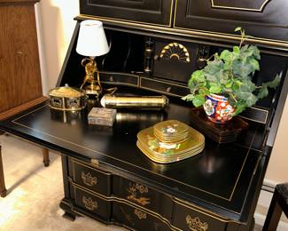 Vintage Asian Chinoiserie Secretary Desk (Beautiful Condition)