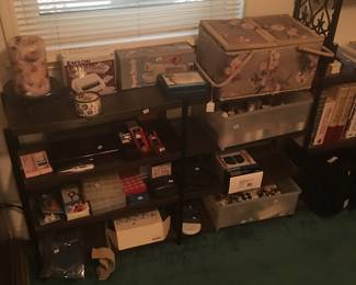 Shelf, sewing supplies