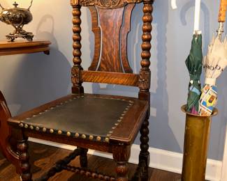 Antique Ornate Carved Dining Chair (1)