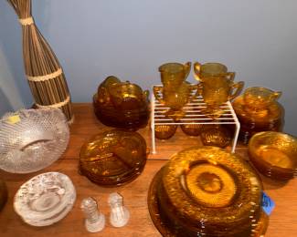 Amber Vintage glassware