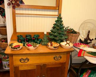 Antique Wash Stand, vintage Christmas