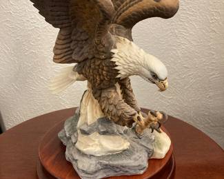 Franklin Mint Eagle on wood base 