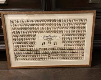 Framed Photo US NAVY PreFlight School in Athens Georgia 37th Battalion and it includes R.W. BARKER who is Bob Barker from The Price Is Right TV Game Show 