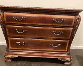 Media cabinet with 2 bottom drawers and top pull down for shelf. Can be used as a media cabinet to store equipment, dvds, etc or as a buffet, or a chest of drawers. 