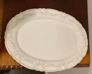 Large Oval Platter with decorative ribboned edge 