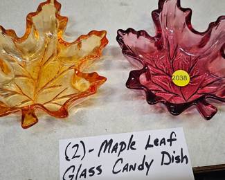 MAPLE LEAF GLASS CANDY DISHES