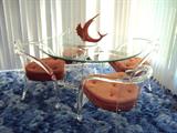 This set is so cool! Lucite dining set