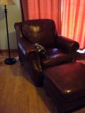 Leather chair & ottoman