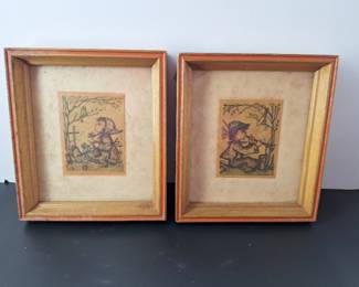 (2) Portriats of Poundering Praying Children