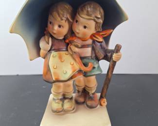 6" Hummel Goebel "Stormy Weather" No. 71 Boy & Girl Under Umbrella