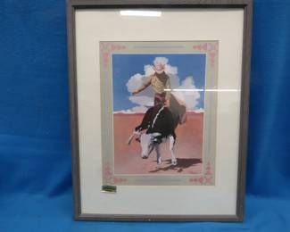 Lot 176. Framed Western themed print.&nbsp; 29.5" x 23.5"