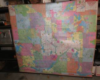 Lot 494. 1997 Map of the Twin Cities Metro.  72" x 72"