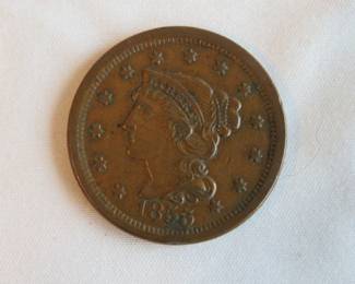 Lot 291. 1855 Liberty Head Penny in very good condition