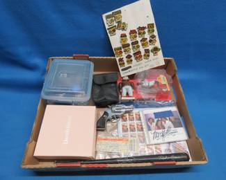 Lot 290. Hardees Superbowl Pins, John Wayne Stamps, Mickey Thomas Signed Starship CD, and More