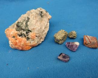 Lot 406. 1.4 lb. Apricot-orange quartz and more
