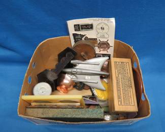 Lot 289. Square Dancer Badges, Super Rocket Gun, Vintage Casters, and More