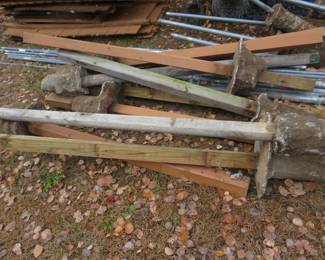 Lot 439. Wood panel privacy fence, includes posts (with concrete), and a gate