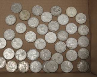 Lot 488. Full Roll of 40 Canadian Silver Quarters