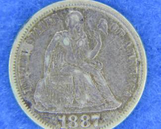 Lot 103. 1887 Liberty Seated Dime VF
