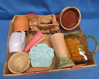 Lot 330. Glass Pitcher and Mixed Pottery