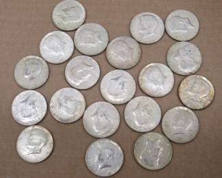 Lot 489. Full Roll of Twenty 40% Silver Kennedy Half Dollars