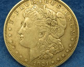 Lot 316. 1921 D Morgan silver dollar
