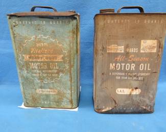 Lot 352. Two empty Wards 10 quart oil containers