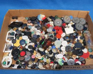 Lot 28. Box O Buttons and Buckles