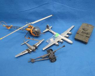 Lot 41. Artillery, Tank, Helicopter and Two Model Planes