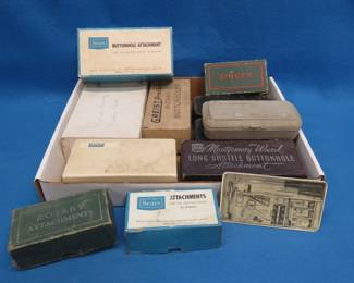 Lot 160. Sewing Machine Accessories, Attachments and Buttonholers