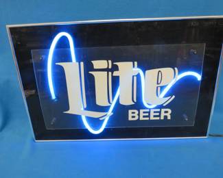 Lot 472. Miller Lite lighted sign.&nbsp; 31" x 20" x 5"