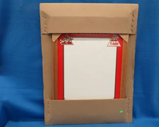 Lot 381. New in the box Blatz advertising whiteboard.&nbsp; 26" x 20.5"