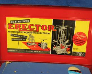 Lot 239. Vintage erector set in a metal case