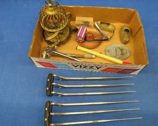 Lot 262. Lighters, hammers with screw drivers in the handle, and more