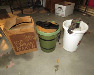 Lot 498. One vintage and one electric ice cream maker