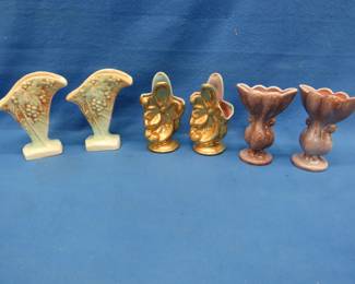 Lot 98. Three matching sets of pottery vases and three more vases. (See all Photos)