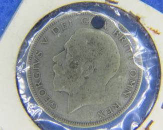 Lot 104. 1891 Victoria Jubilee Crown .925 Silver Threepence, 1916 George V .925 Silver Threepence, and 1934 George V .500 Silver Halfcrown