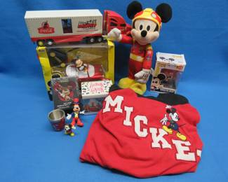 Lot 303. Mickey Mouse Collectibles Including Funko Pop, Hockey Jersey, RC Car, and More