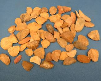 Lot 396. Broken arrowhead points found in North Dakota