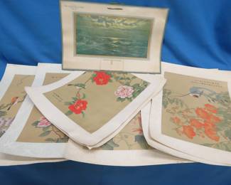 Lot 475. Hand Painted Chinese Birds and State Bank of Mora 1921 Calendar