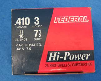 Lot 39. 20 Rounds of Federal 3" .410 7 1/2 Shotgun Shells