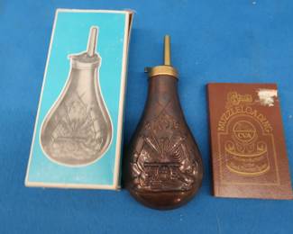 Lot 162. Copper powder flask made in Taiwan