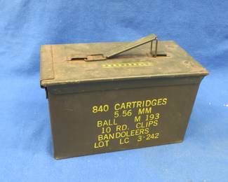Lot 113. Metal ammo box