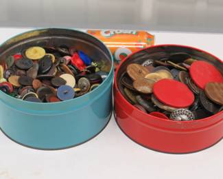 Lot 211. Two Tins of Vintage Buttons