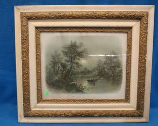 Lot 177. Print in an old ornate frame.&nbsp; 30" x 26.5"